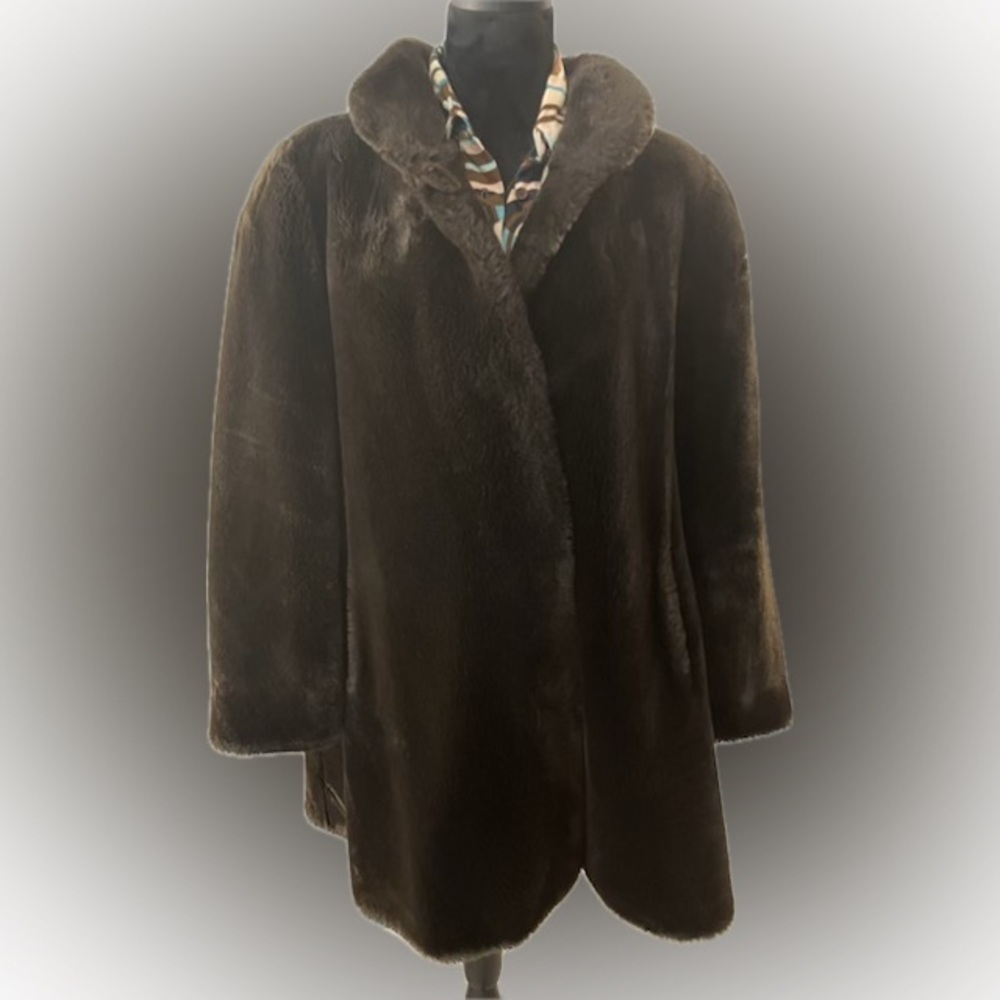 Vintage J.PERCY for MARVIN RICHARDS Brown Faux Fur Teddy Coat